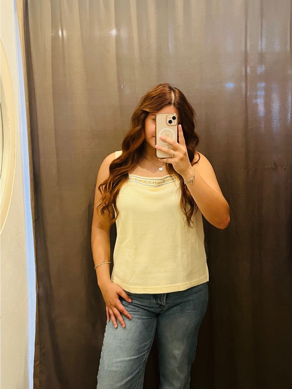 Light Yellow Embellished Women's Camisole